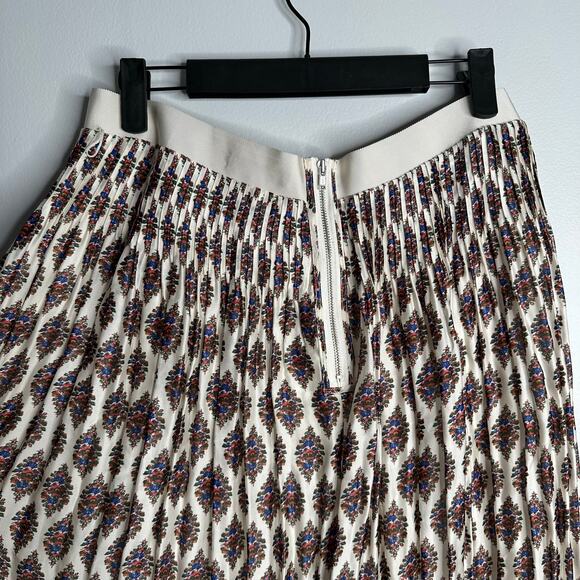 Madewell Women’s Pleated Diamond Floral Midi Skirt NWT Size 2 missing belt - Picture 6 of 9